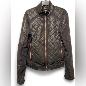 Victoria’s Secret Sport Black Faux Leather Quilted Jacket